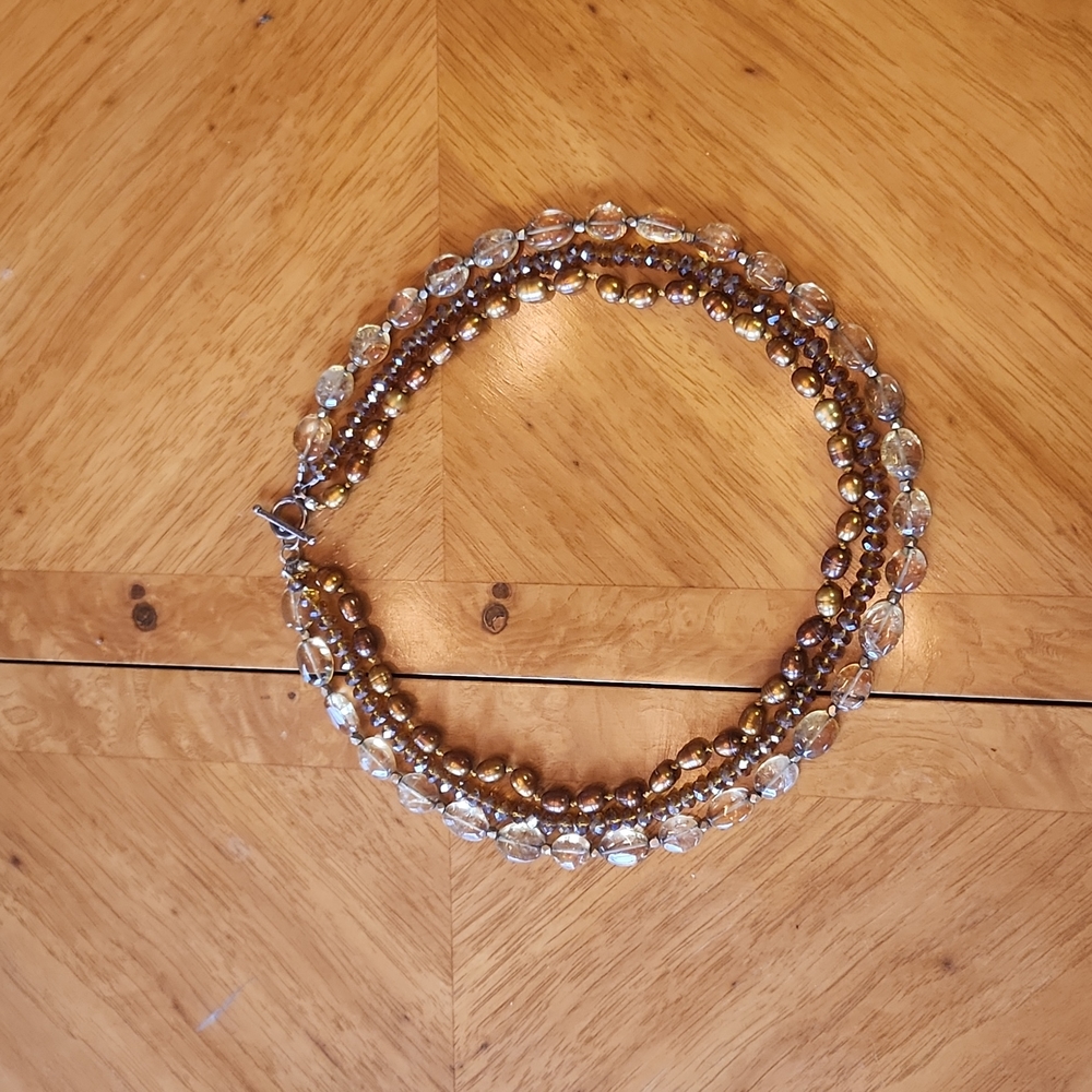 Bronze/Brown Triple Necklace, GUC